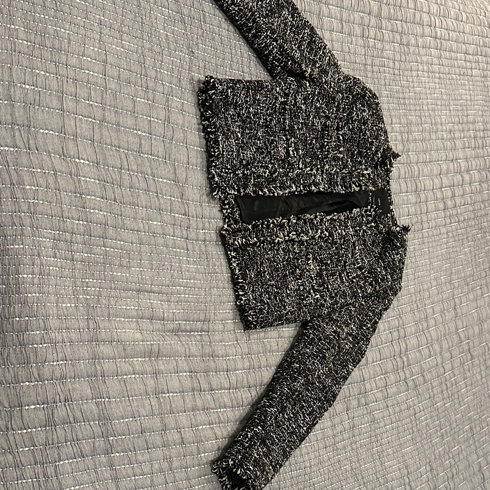 Mango Black and White Tweed Jacket